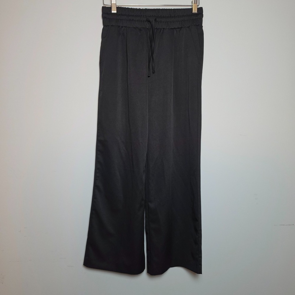 Forever 21 Women's Black Drawstring Wide-Leg Pants Medium